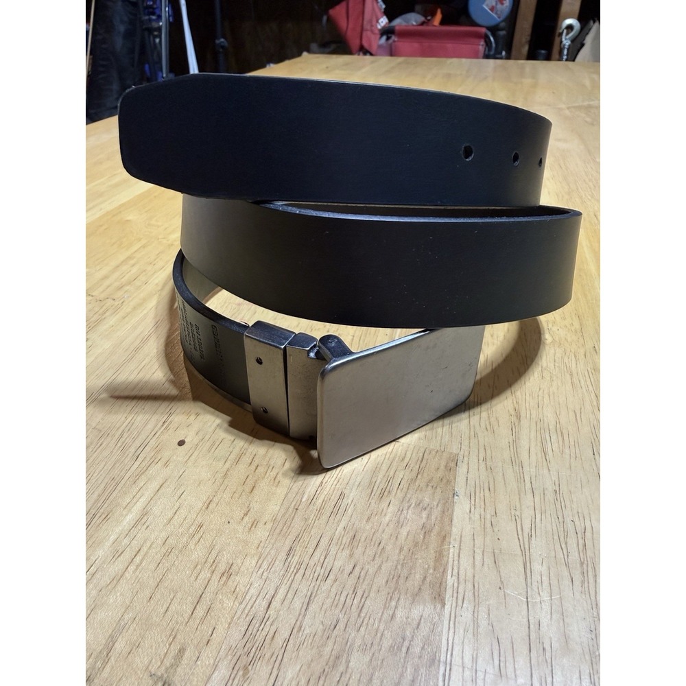 Wrangler Mens Black Genuine Leather Belt Size 36/90 Metal Buckle Made Mexico